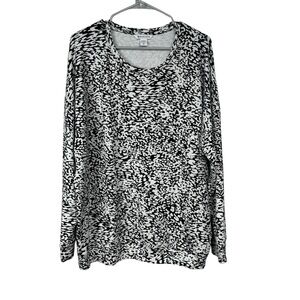 Athleta Micro Cheetah Monochrome Balance Pullover XL